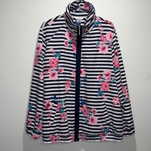 ALIA PLUS STRIPES FLORAL LIGHT JACKET WOMEN SIZE 2X